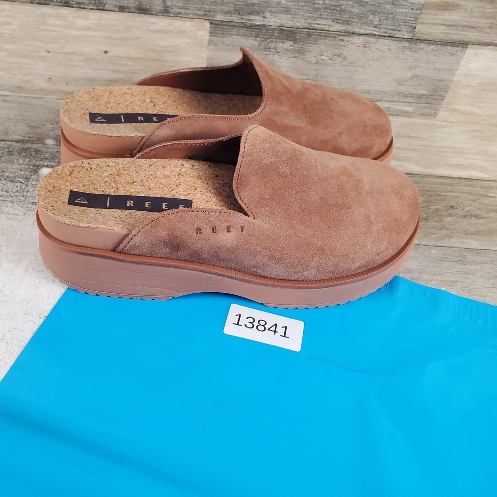 Reef Vista Skye Womens Platform Clogs Sz 8 Comfort Walnut Suede Leather Slip On - Picture 10 of 10